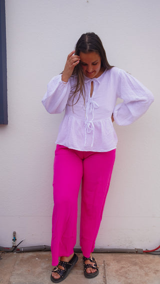 Pantalon Clara rose fuschia