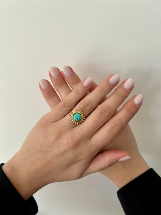 Bague soleil bleue