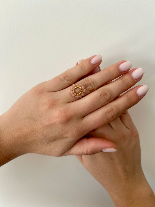 Bague quartz rose