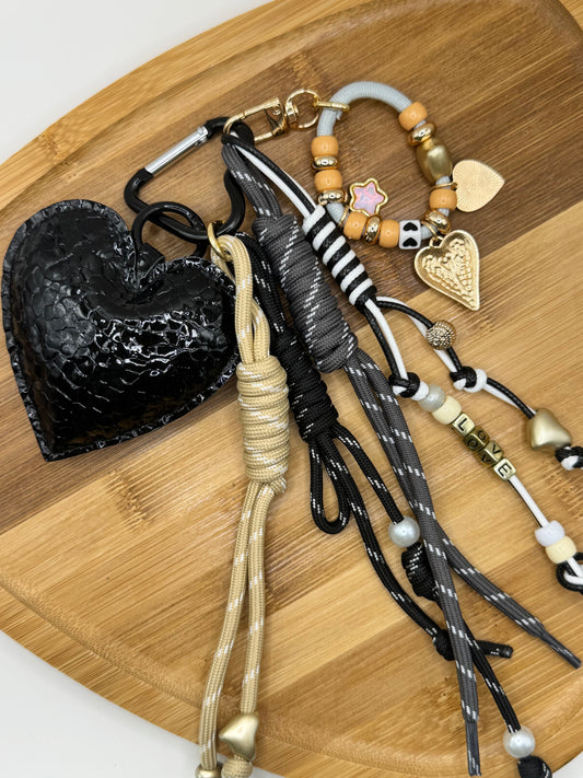 Bijoux de sac cœur noir