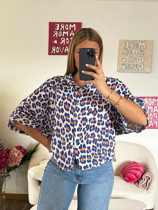 Blouse léopard bleue