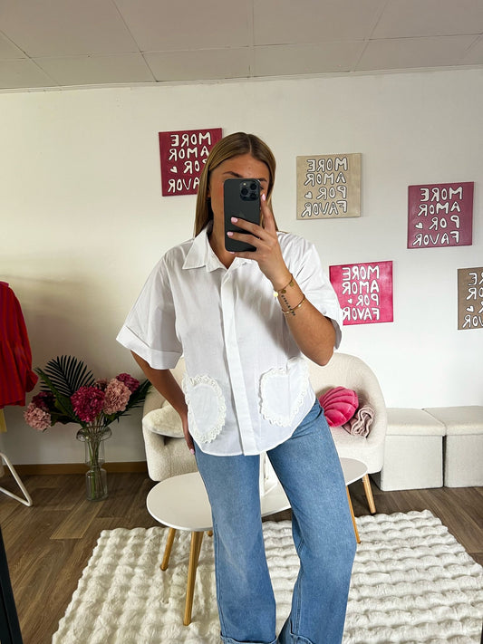 Blouse cœur blanche