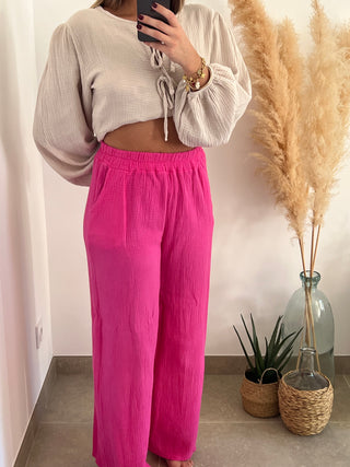 Pantalon Clara rose fuschia